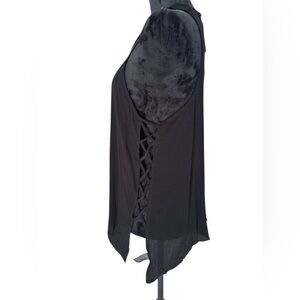 Love 21 NWT Black Sleeveless High-Neck Top with Side Lace-Up‎ Detail - XS